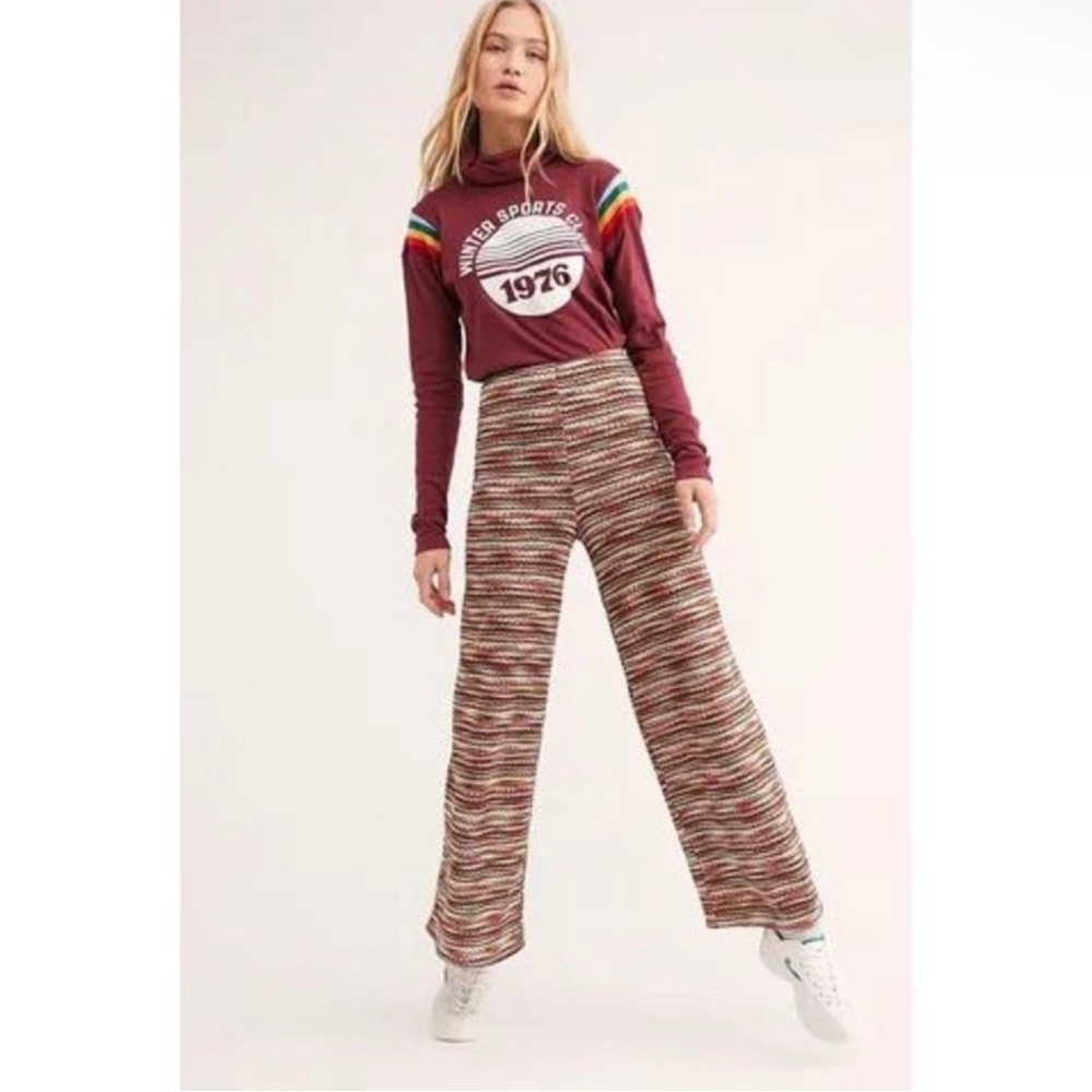 Free People Multicolor Knit Wide Leg Pants